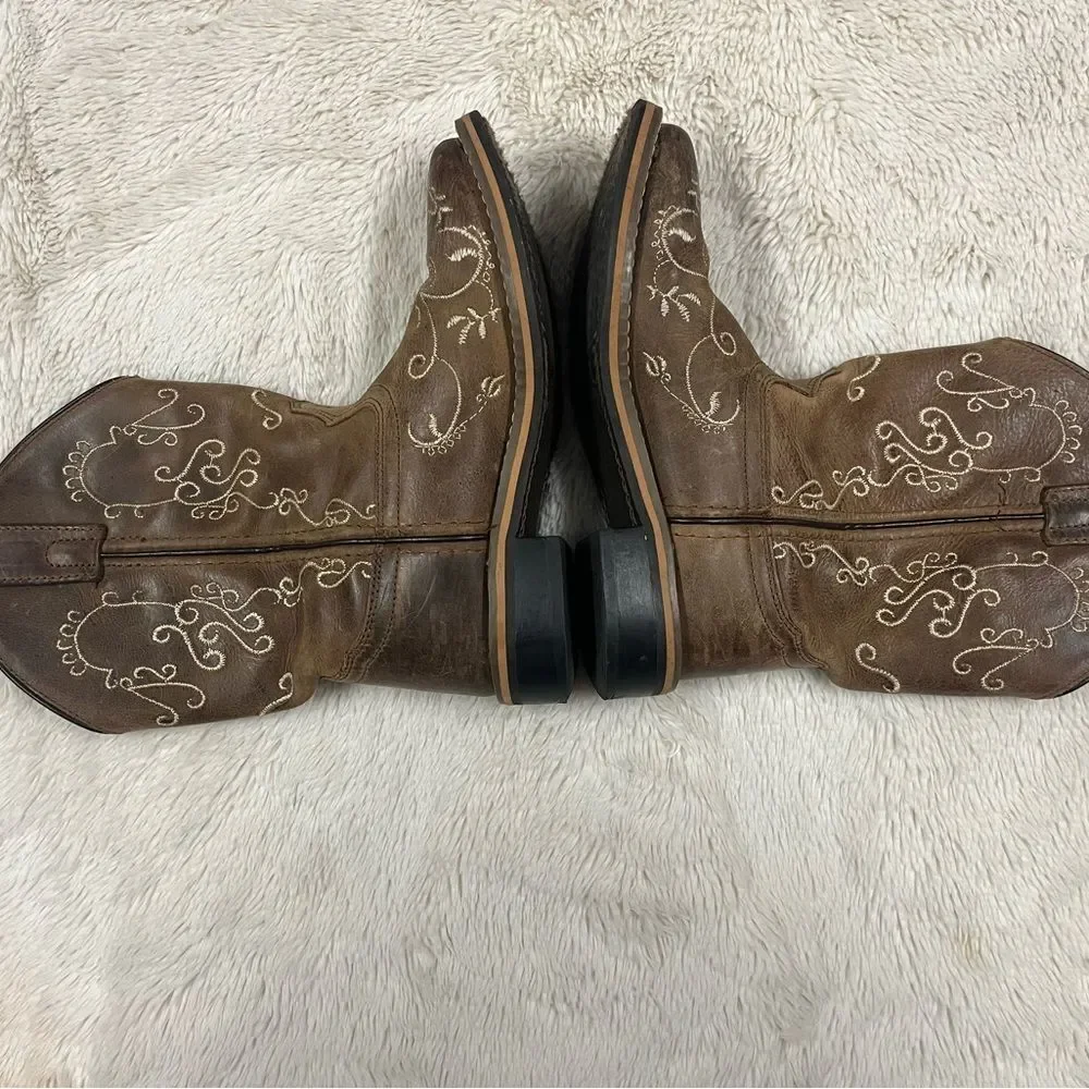 SMOKEY MOUNTAIN BOOTS /youth✨12.5regular✨Embroidered Brown Cowboy Boots. Unisex